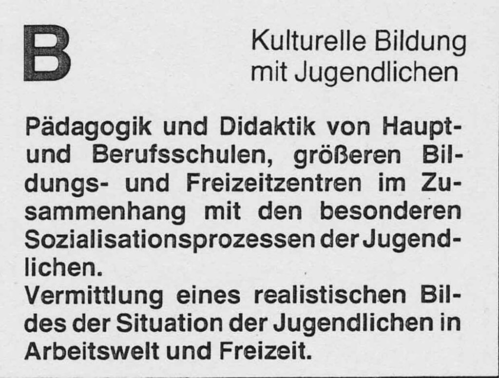 (1978) Broschure Modellversuch Kunstlerweiterbildung 3
